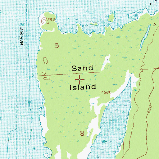 Topographic Map of Sand Island, MI