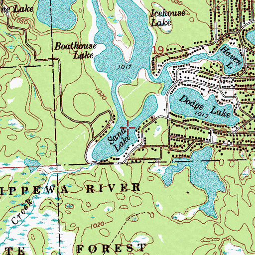 Topographic Map of Sand Lake, MI