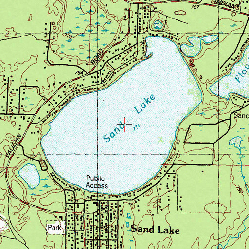 Topographic Map of Sand Lake, MI