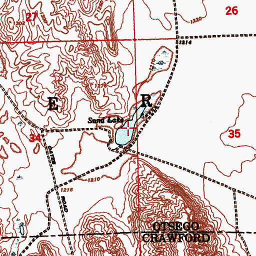 Topographic Map of Sand Lake, MI