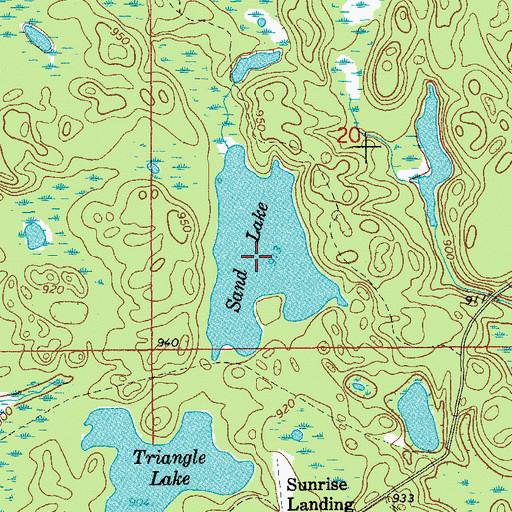 Topographic Map of Sand Lake, MI