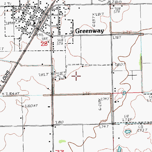 Topographic Map of Township of Haywood (historical), AR