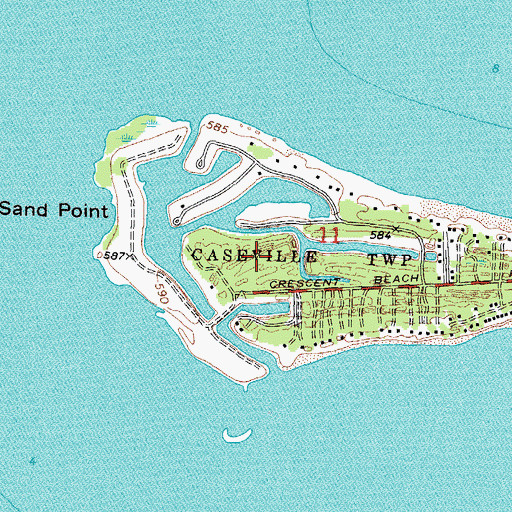 Topographic Map of Sand Point, MI