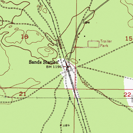 Topographic Map of Sands Station, MI