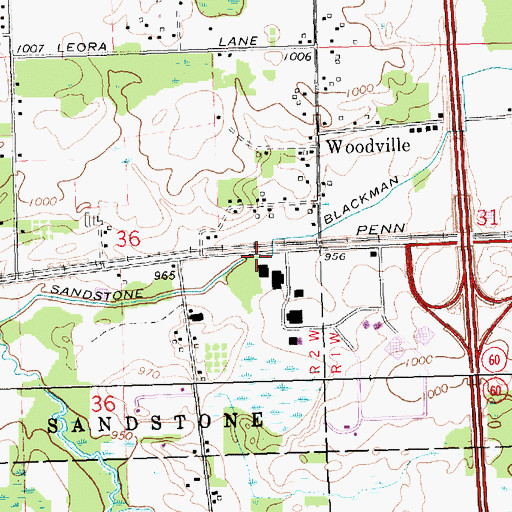 Topographic Map of Sandstone Blackman Drain, MI