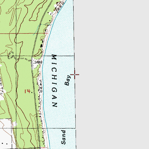 Topographic Map of Sand Bay, MI