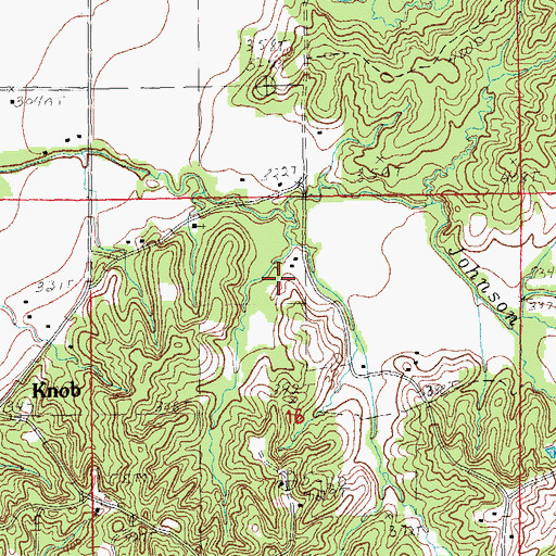 Topographic Map of Township of Knob, AR
