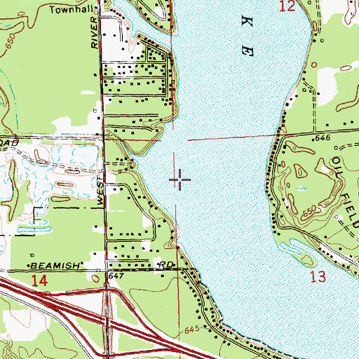 Topographic Map of Sanford Lake, MI
