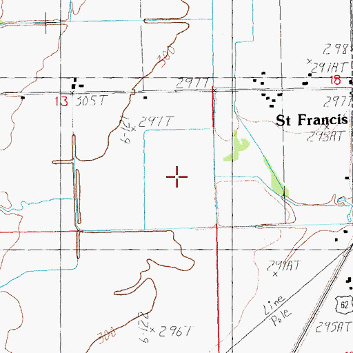 Topographic Map of Township of Liddell (historical), AR