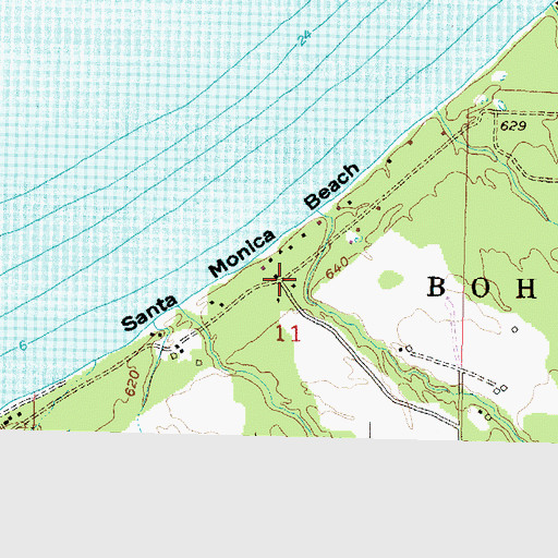 Topographic Map of Santa Monica Beach, MI