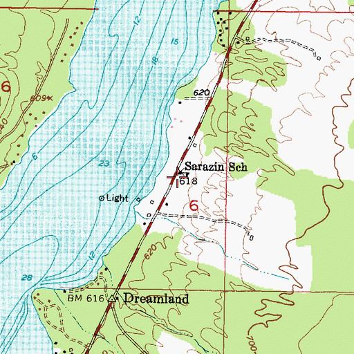 Topographic Map of Sarazin School, MI