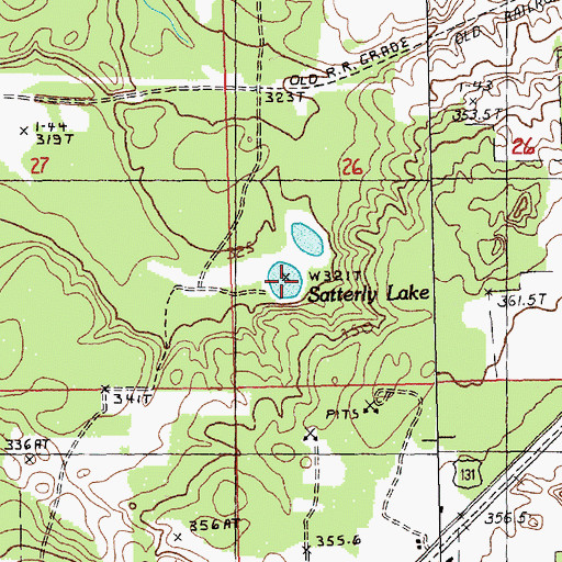Topographic Map of Satterly Lake, MI