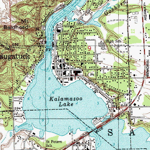 Topographic Map of Saugatuck, MI