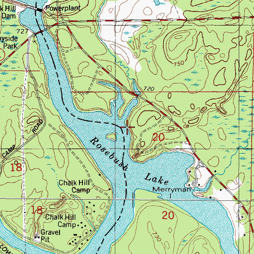 Topographic Map of Sawbridge Creek, MI