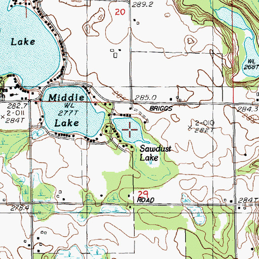 Topographic Map of Sawdust Lake, MI