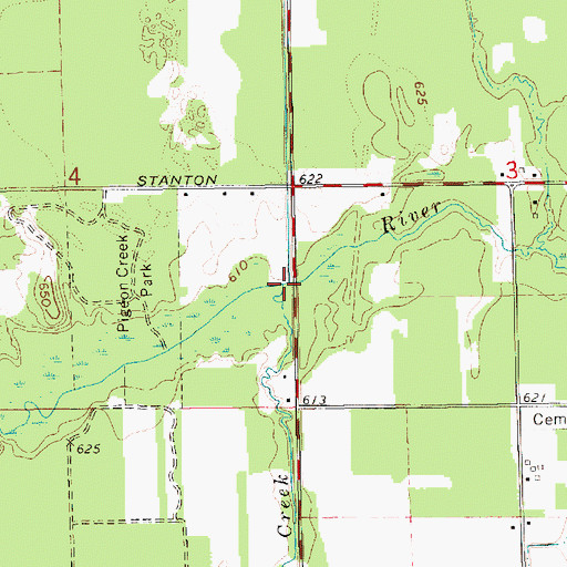 Topographic Map of Sawyer Creek, MI