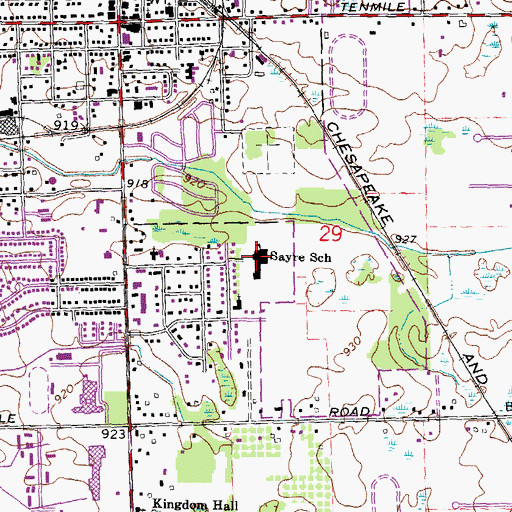 Topographic Map of Sayre School, MI