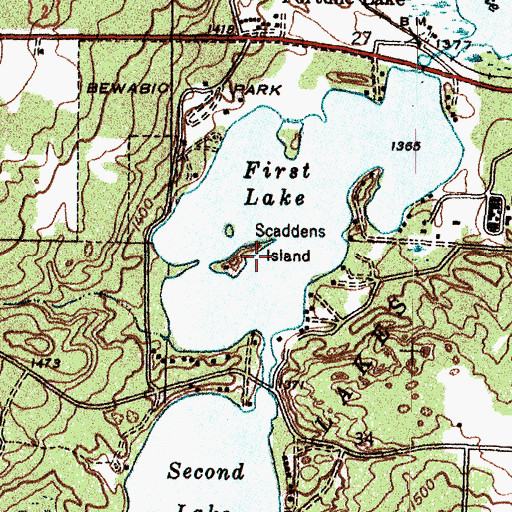 Topographic Map of Scaddens Island, MI