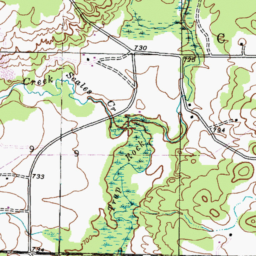 Topographic Map of Scales Creek, MI