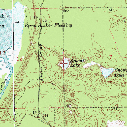 Topographic Map of Schaaf Lake, MI