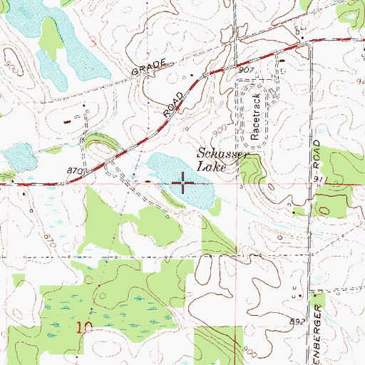 Topographic Map of Schasser Lake, MI