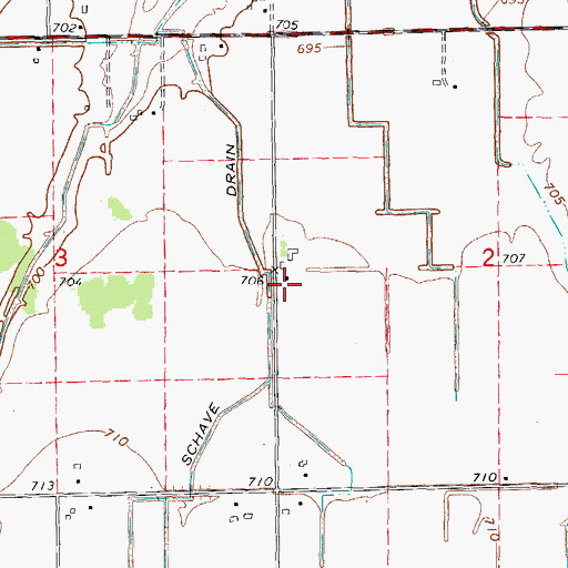 Topographic Map of Schave Drain, MI