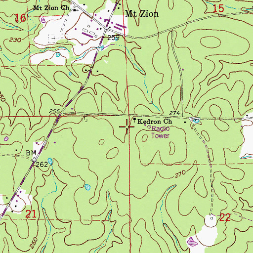 Topographic Map of Township of Bowman, AR