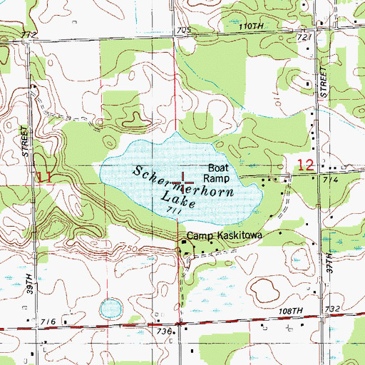 Topographic Map of Schermerhorn Lake, MI