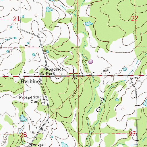 Topographic Map of Township of Harper, AR