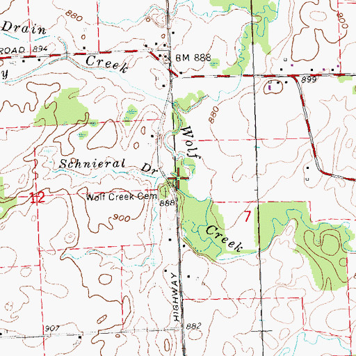 Topographic Map of Schnieral Drain, MI