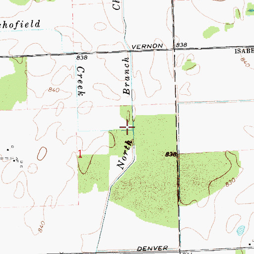 Topographic Map of Schofield Creek, MI