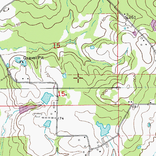 Topographic Map of Township of Hurricane, AR