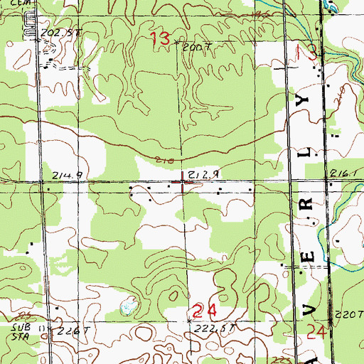Topographic Map of School 2, MI