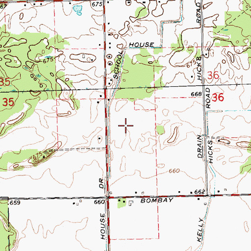 Topographic Map of School House Drain, MI