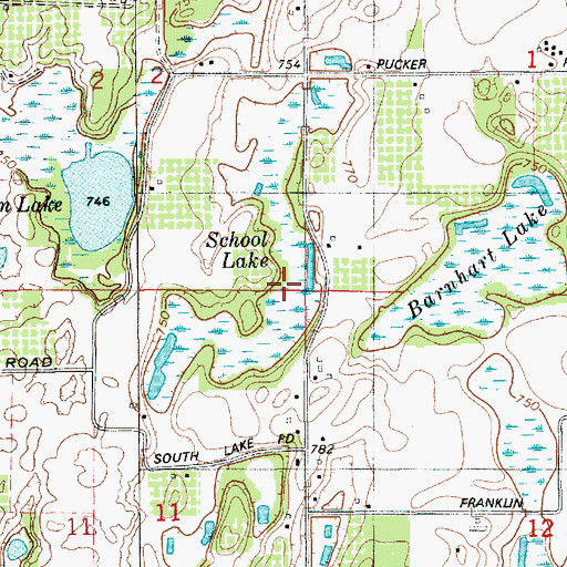Topographic Map of School Lake, MI