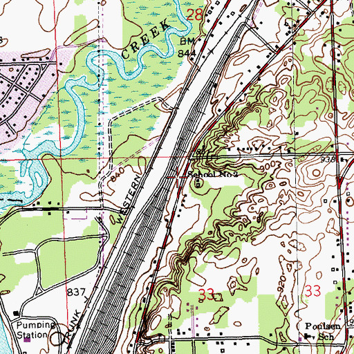 Topographic Map of School Number 2, MI