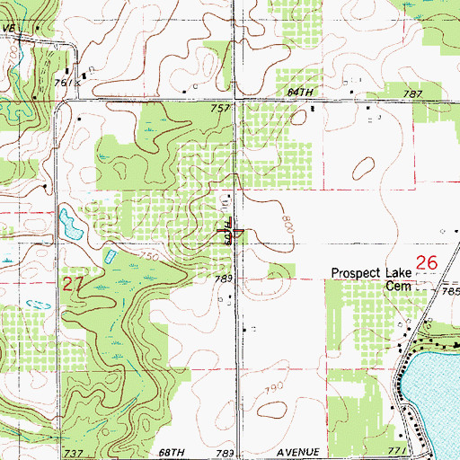 Topographic Map of School Number 3, MI