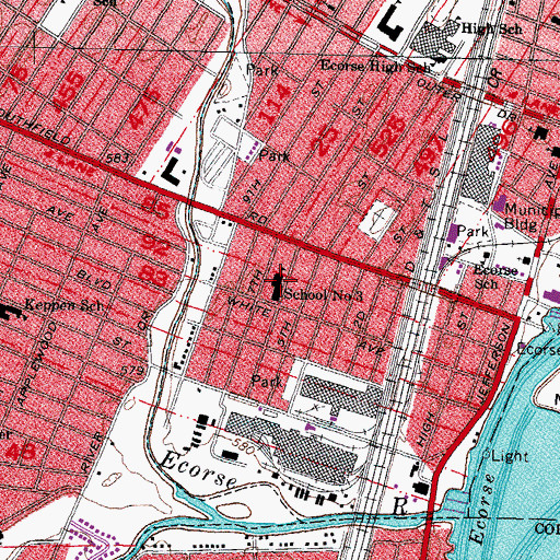 Topographic Map of School Number 3, MI