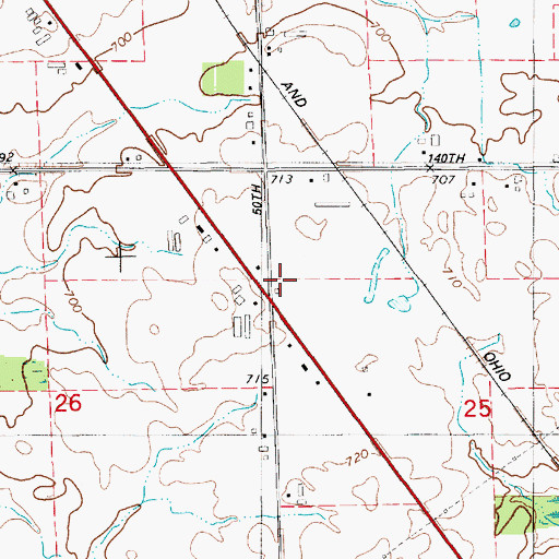 Topographic Map of School Number 3, MI