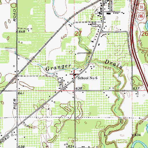 Topographic Map of School Number 6, MI