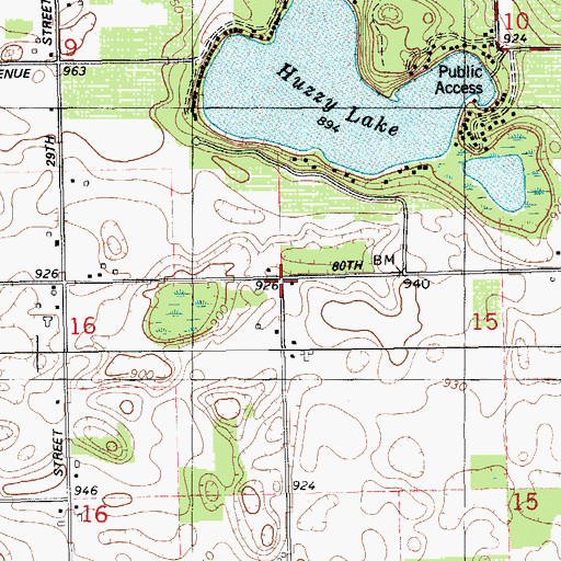 Topographic Map of School Number 8, MI