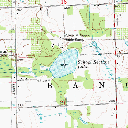 Topographic Map of School Section Lake, MI