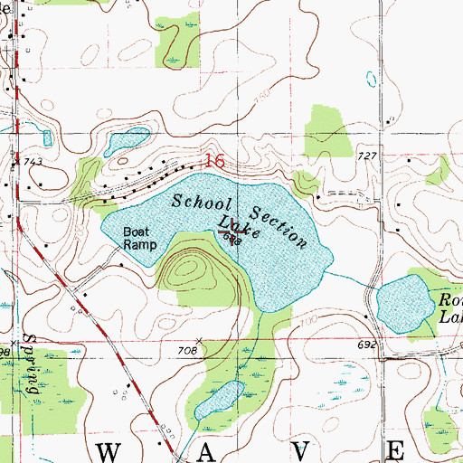 Topographic Map of School Section Lake, MI