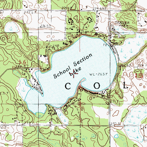 Topographic Map of School Section Lake, MI