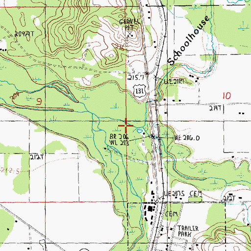 Topographic Map of Schoolhouse Creek, MI