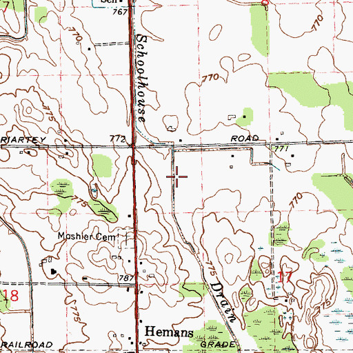 Topographic Map of Schoolhouse Drain, MI