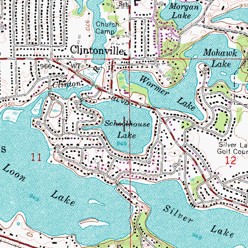 Topographic Map of Schoolhouse Lake, MI