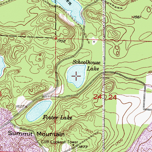 Topographic Map of Schoolhouse Lake, MI