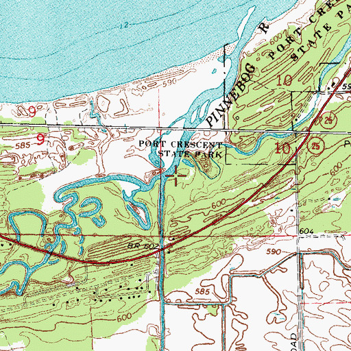 Topographic Map of Schram Branch, MI