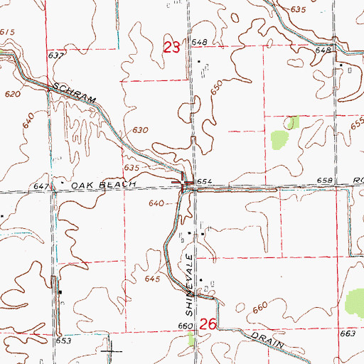 Topographic Map of Schram Drain, MI